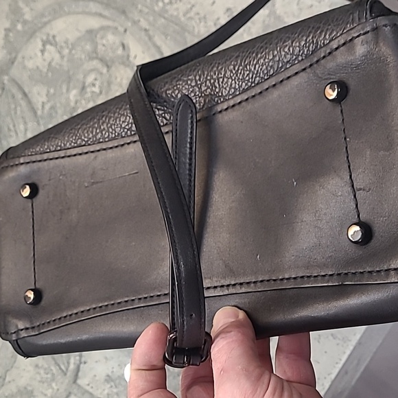 Coach Black Mixed Leather Satchel Crossbody Bag Purse - Picture 14 of 16